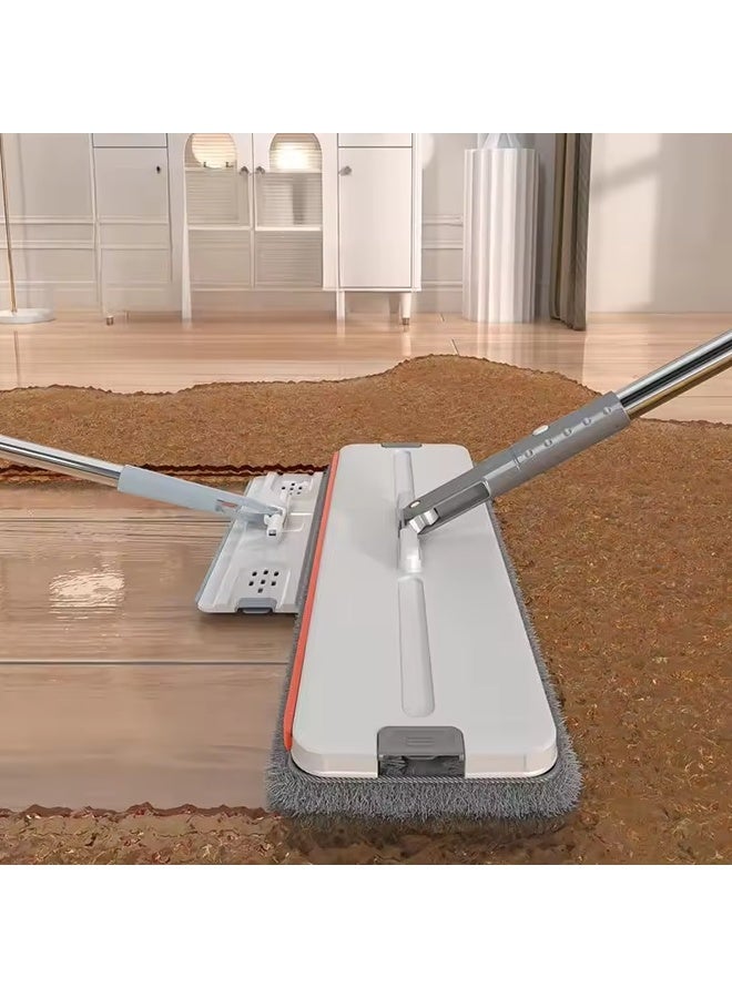 Flat Mop and Bucket System - Home Wringer Set for Floor & Wall Cleaning, with 6 Reusable Microfiber Pads - Image 3